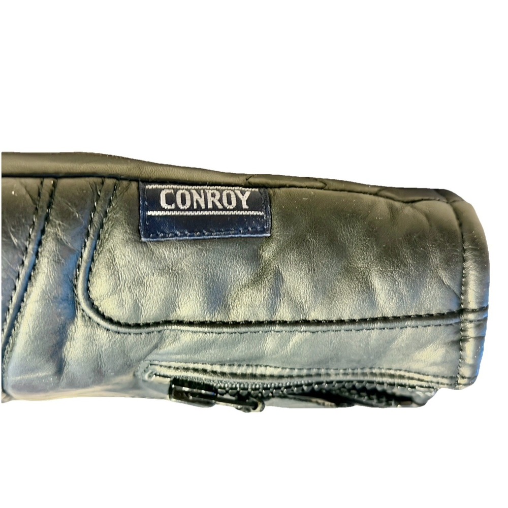 Vintage Conroy Snowmobile Mittens Stay Soft Leather Black USA Medium Women's - Picture 3 of 6